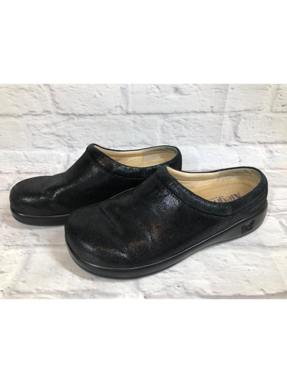 Alegria PG Lite Womens 39 / 9 KAY-821 Black Leather Slip On Mules Shoes
